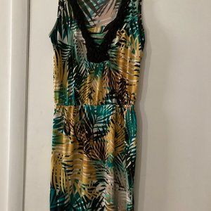 WOMANs TROPICAL SUMMER PRINT DRESS